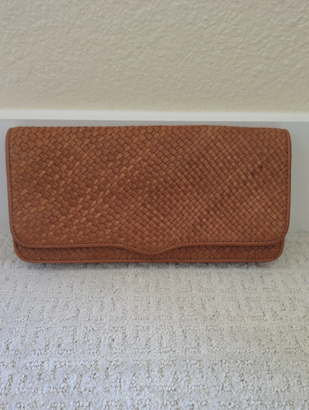 Rebecca Minkoff Woven Leather Clutch in Tan